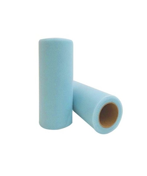 BOBINA TULLE CM 25X100MT AZZURRO 2