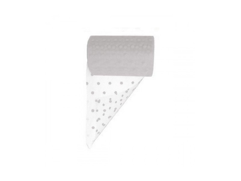 BOBINA TULLE POIS CM 12.5X25MT BIANCO - L'Officina delle feste