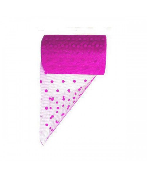 BOBINA TULLE POIS CM 12.5X25MT FUCSIA - L'Officina delle feste