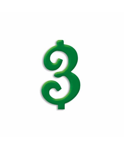 NUMERO  3  VERDE FORESTA H 12 CM