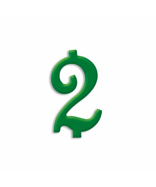 NUMERO  2  VERDE FORESTA H 12 CM