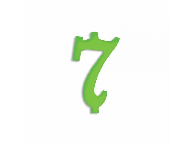 NUMERO  7  VERDE FLUO H 12 CM