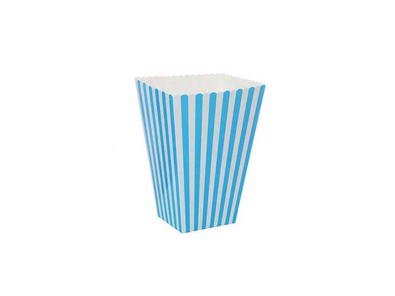 BOX POP CORN 3PZ CELESTE CM. 15X6,5X5,5 - L'Officina delle feste