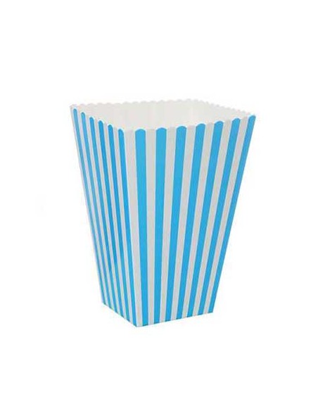 BOX POP CORN 3PZ CELESTE CM. 15X6,5X5,5 - L'Officina delle feste
