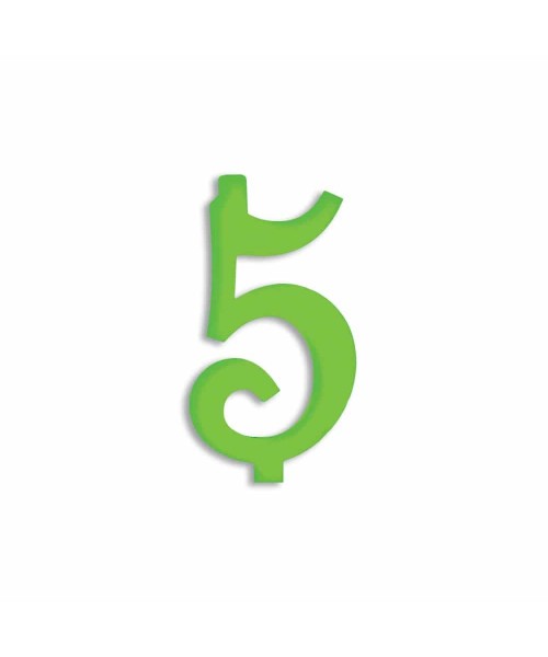 NUMERO  5  VERDE FLUO H 12 CM