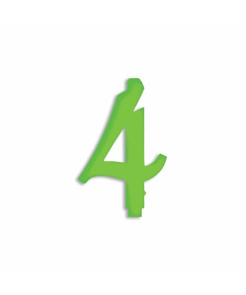 NUMERO  4  VERDE FLUO H 12 CM