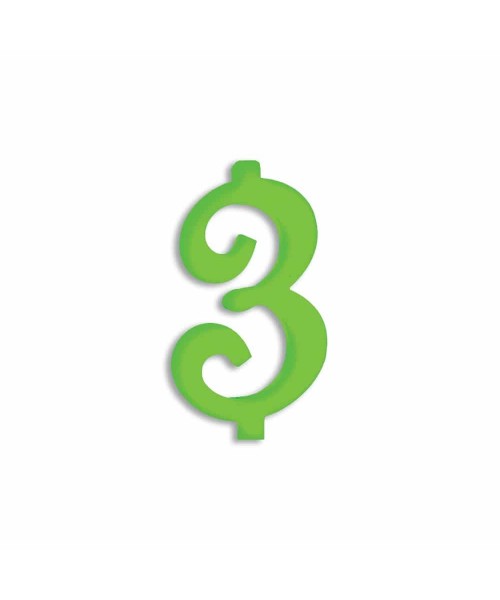 NUMERO  3  VERDE FLUO H 12 CM