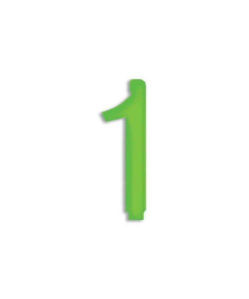 NUMERO  1  VERDE FLUO H 12 CM