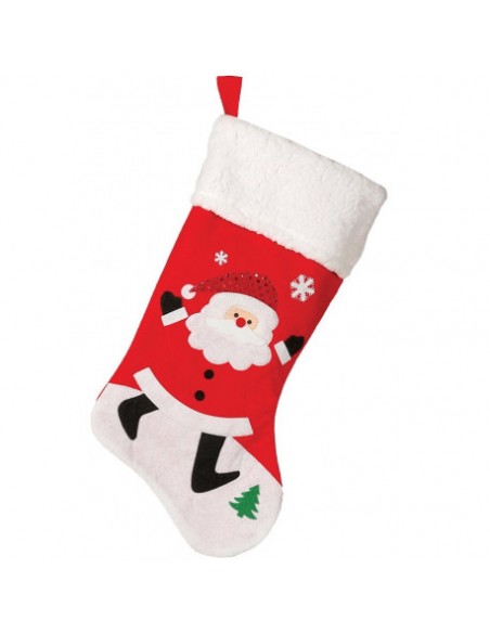 CALZA BABBO NATALE CON BORDO PELUCHE 40CM. - L'Officina delle