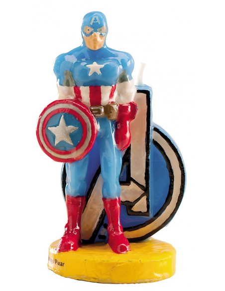 CANDELA CAPITAN AMERICA 3D CM 8 - L'Officina delle feste
