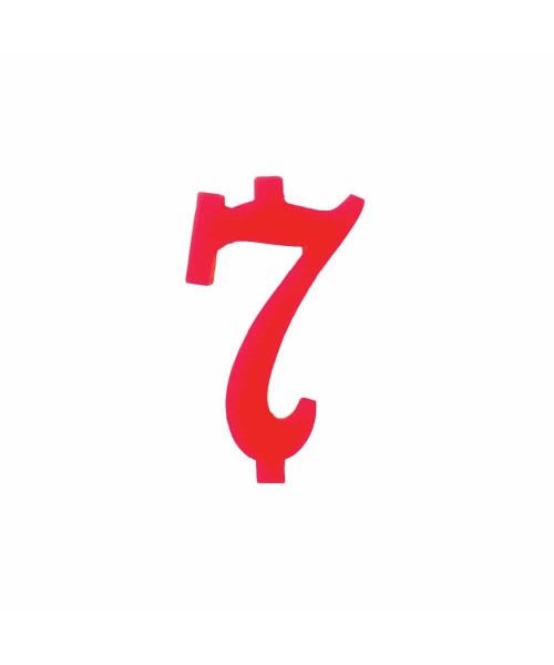 NUMERO  7  ROSSO H 12 CM