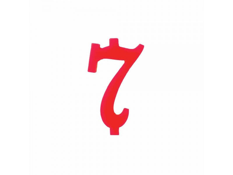 NUMERO  7  ROSSO H 12 CM