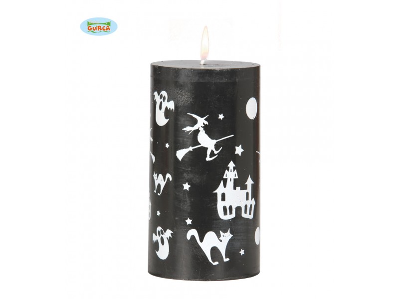 CANDELA HALLOWEEN NERA GRANDE, 13X7 CM - L'Officina delle feste
