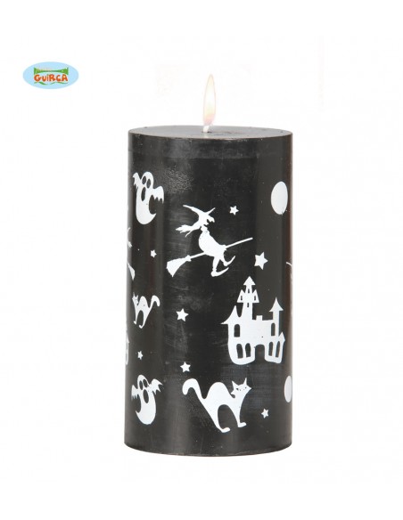 CANDELA HALLOWEEN NERA GRANDE, 13X7 CM - L'Officina delle feste
