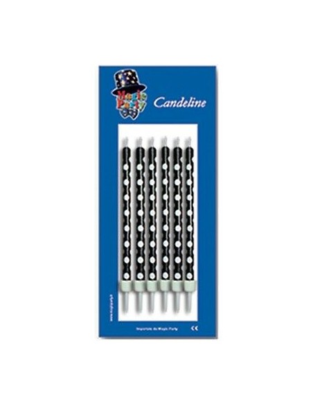 CANDELA POIS NERO 6PZ H10CM - L'Officina delle feste