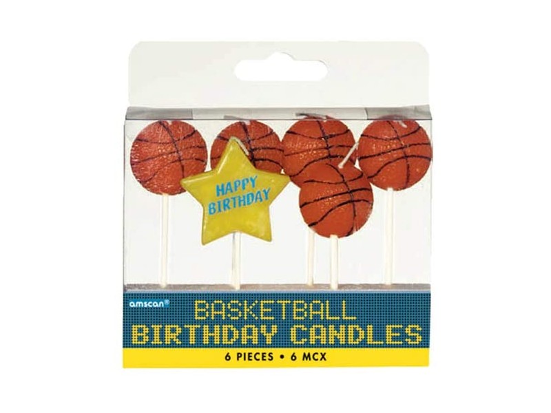 CANDELE BASKETBALL 6PZ - L'Officina delle feste