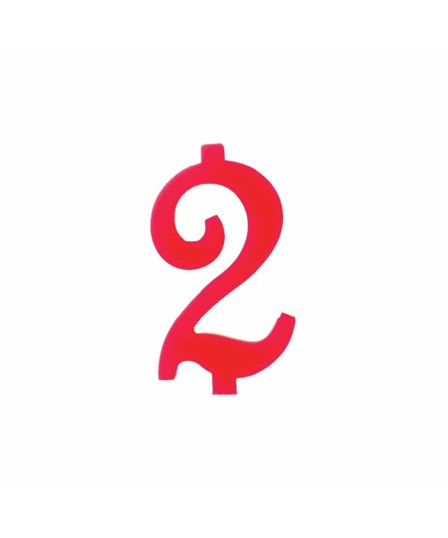 NUMERO  2  ROSSO H 12 CM