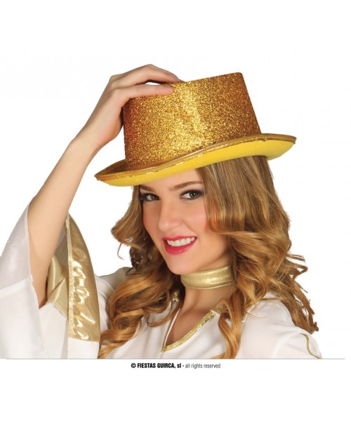 CAPPELLO CILINDRO ORO LUREX - L'Officina delle feste