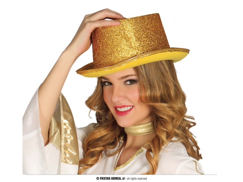 Cappello Cilindro Oro per Carnevale 01081