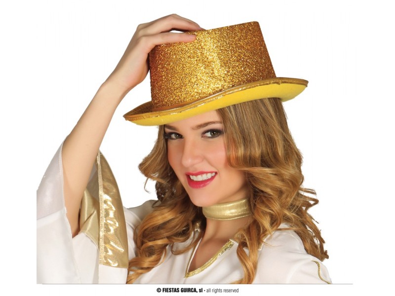 CAPPELLO CILINDRO ORO LUREX - L'Officina delle feste