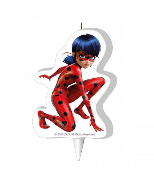 CANDELA 2D MIRACULOUS LADYBUG 9,5CM - L'Officina delle feste