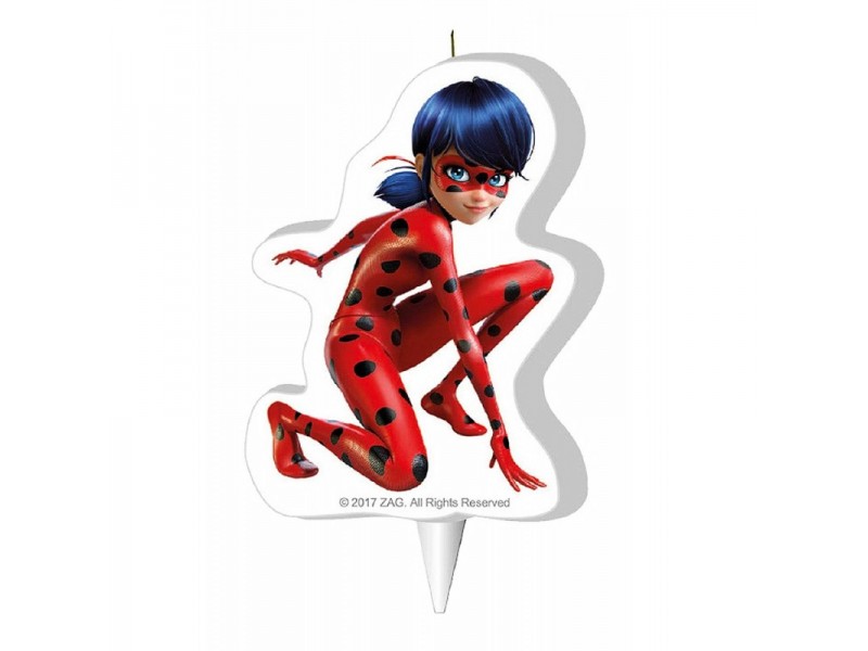 CANDELA 2D MIRACULOUS LADYBUG 9,5CM - L'Officina delle feste