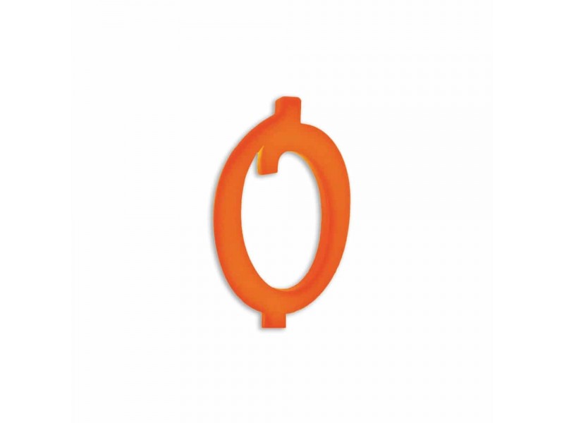 NUMERO  0  ARANCIO H 12 CM