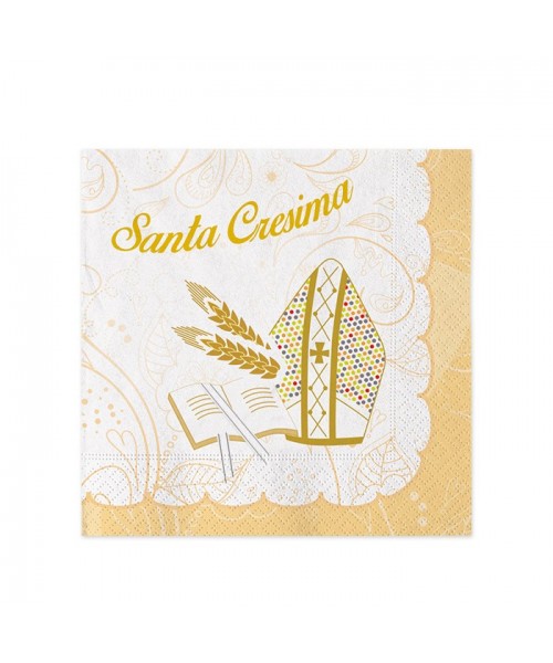 20 TOVAGLIOLI CM.25X25 LA MIA CRESIMA - L'Officina delle feste