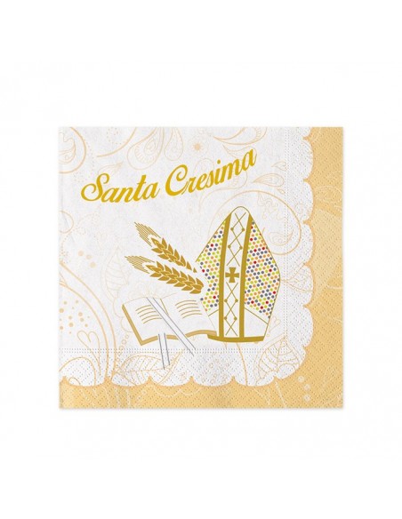 20 TOVAGLIOLI CM.25X25 LA MIA CRESIMA - L'Officina delle feste