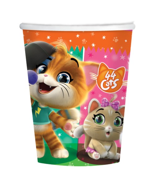 BICCHIERE CARTA 250ML 44 GATTI 8PZ - L'Officina delle feste