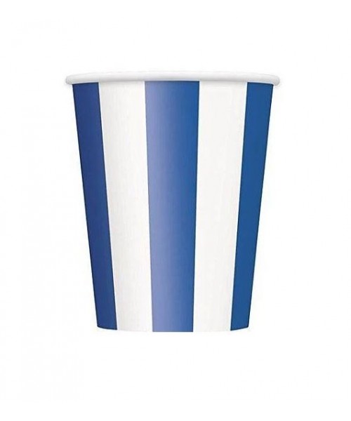 BICCHIERE 355ML BIANCO A STRISCE ROYAL BLUE 6PZ - L'Officina