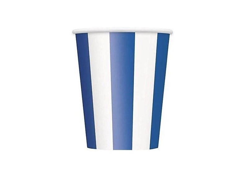 BICCHIERE 355ML BIANCO A STRISCE ROYAL BLUE 6PZ - L'Officina