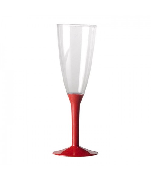 BASI FLUTE ROSSO IN PLASTICA H.8 CM CONF. 20PZ - L'Officina