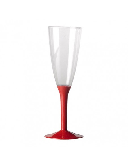 BASI FLUTE ROSSO IN PLASTICA H.8 CM CONF. 20PZ - L'Officina