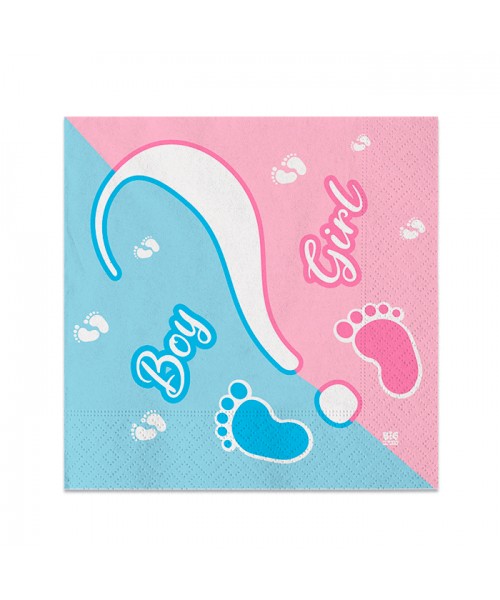 20 TOVAGLIOLINI BABY GIRL OR BOY? 25X25CM - L'Officina delle