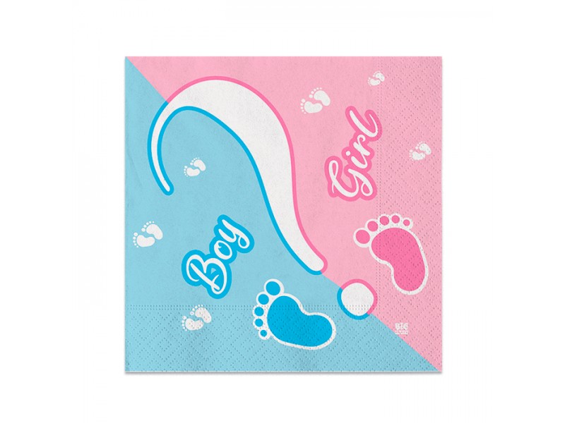 20 TOVAGLIOLINI BABY GIRL OR BOY? 25X25CM - L'Officina delle