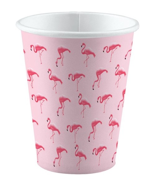 BICCHIERE CARTA 250ML FLAMINGO FENICOTTERO 8PZ - L'Officina