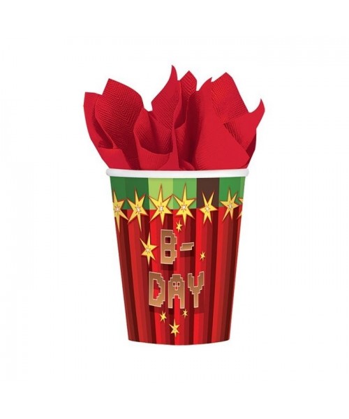 BICCHIERE CARTA 266ML PIXELATO TNT PARTY! 8PZ - L'Officina