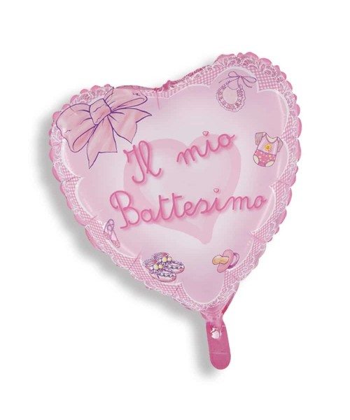 MYLAR BIG CM.80 BATTESIMO ROSA