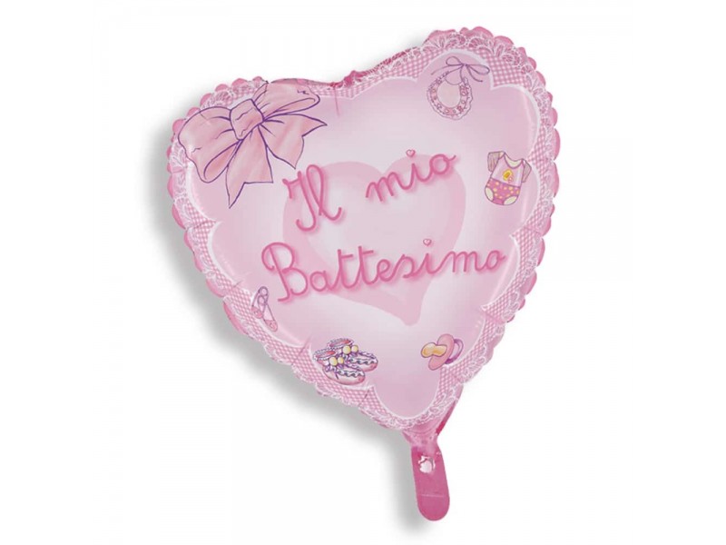 MYLAR BIG CM.80 BATTESIMO ROSA