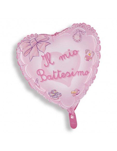 MYLAR BIG CM.80 BATTESIMO ROSA