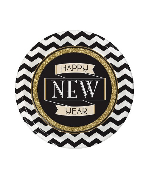 8 PIATTI MIDNIGHT CELEBRATION 23CM - L'Officina delle feste