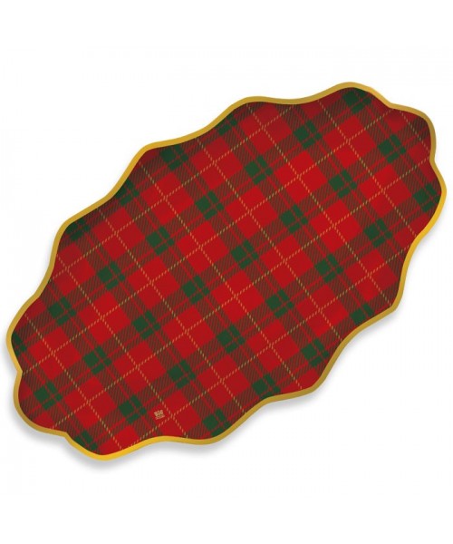 3 RAVIERE CARTA NATALE TARTAN 36X20CM - L'Officina delle feste