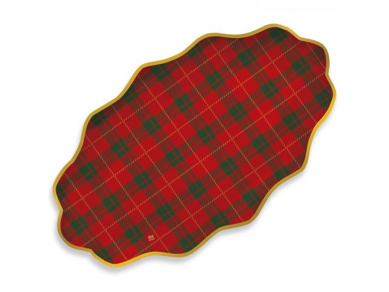 3 RAVIERE CARTA NATALE TARTAN 36X20CM - L'Officina delle feste