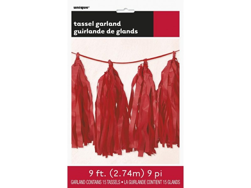 GHIRLANDA FRANGE CARTA ROSSA 274CM - L'Officina delle feste