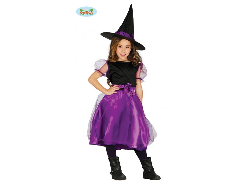 COSTUME STREGA VIOLA BAMBINA 7-9 ANNI - L'Officina delle feste