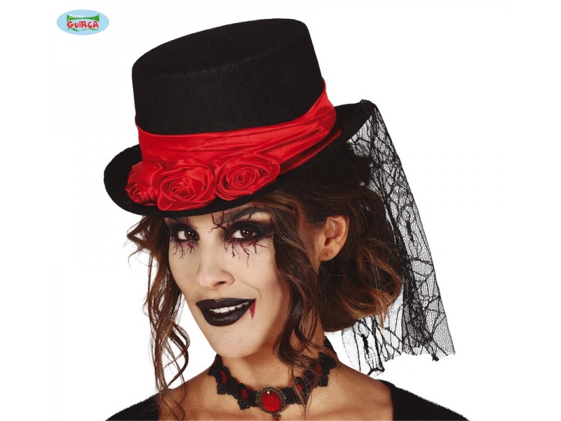 CILINDRO VAMPIRA IN FELTRO E PIZZO - L'Officina delle feste
