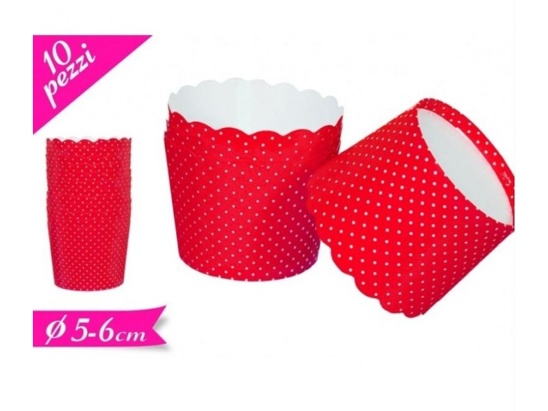 COPPETTE IN CARTA POIS ROSSO 10PZ H. 4,5CM - L'Officina delle