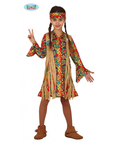 COSTUME BIMBA HIPPIE 7-9 ANNI 2
