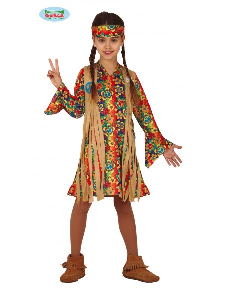COSTUME BIMBA HIPPIE 7-9 ANNI - L'Officina delle feste